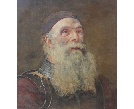 J PARKER; English school watercolour and pastel, Middle Eastern military leader, signed and dated '81 lower left, 53 x 43cm, 