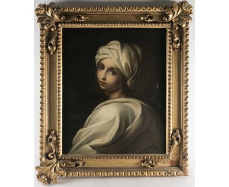 After Guido Reni (1575-1642) Italian, 'Portrait of Beatrice Cenci', 19th century oil on canvas, 60 cm x 49 cm in an ornate gi