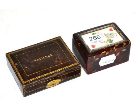 A late Victorian silver mounted and tortoiseshell playing card case, Chester, 1897 with another (2)