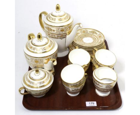 Minton tea service for six in gold Argyle pattern