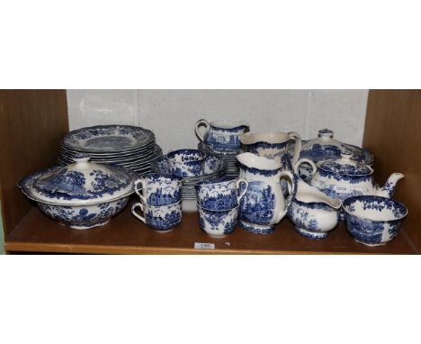 A Royal Worcester subsidiary Palissy Avon Scenes, 1790 pattern part dinner service and tea service (qty)