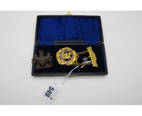 Masonic Interest; A c.Early XX Century Order of Sons of St. George Medallion Pendant, "HONI SOIT QUI MAL Y PENSE", highlighte