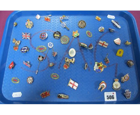A Collection of Enamel Pins/Badges, including Boddingtons Bitter, British Legion, Help For Heroes, Tudor Lions, etc:- One Tra