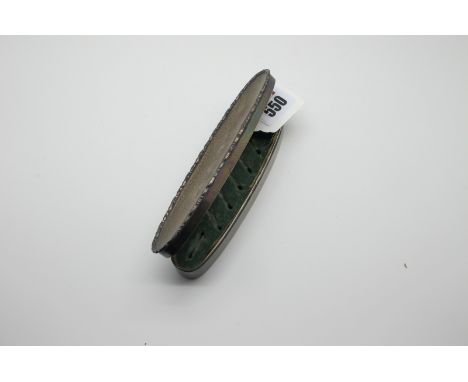 An Edwardian Hallmarked Silver Multi Ring Box, Deakin &amp; Francis, Birmingham 1909, of elongated oval form, with textured e