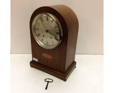 Mahogany and inlaid domed frame bracket clock, E White, Paris 