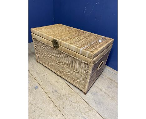 Decorative cane wicker work storage trunk&nbsp;91cm high 52cm depth 50cm depth