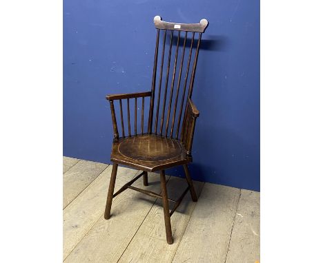 Stick back chair, Stamped H S to rear, in the style of Liberty &amp; Co Arts and Crafts 