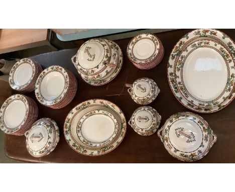 Burslem, Kelling &amp; Co Ltd, Losol Ware Beverley, dinner service , to include 3 serving dishes, 12 side plates, 2 sauce dis