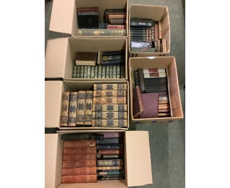 A  large quantity of antique/vintage books, to include Harmsworth atlas, Gazetteer; Shakespear, Library of Famous Literature,