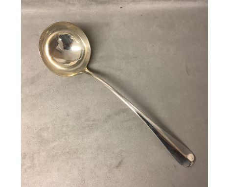 Sterling silver soup ladle by Goldsmiths and silver smiths company London, 1904, approx 250g 