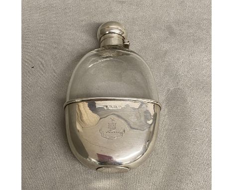 A sterling silver mounted hip flask by William Brothers, Birmingham 1910 (good condition) 