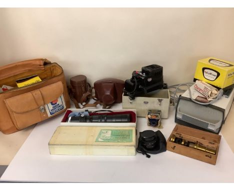 A box of Vintage Camera and Photography , and  slides etc 