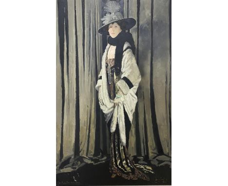 JOHNNY GASTON, FRENCH SCHOOL, Oil on board, full length portrait of Maria Jose hernandez, dated C21st in early C20th style, w