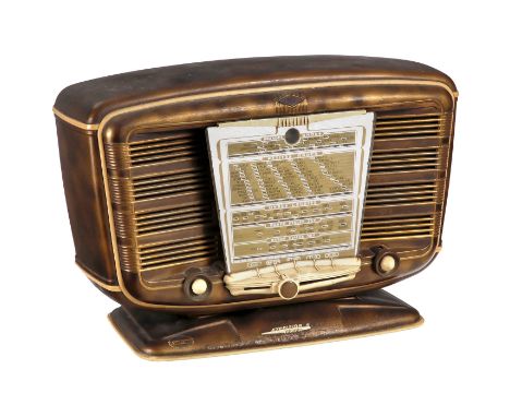 Radio SNR Modell Excelsior 52, 1950er Jahre  S.N.R., Paris. 6 Röhren, LW, MW und KW, Netzbetrieb, magisches Auge, 2 Lautsprec