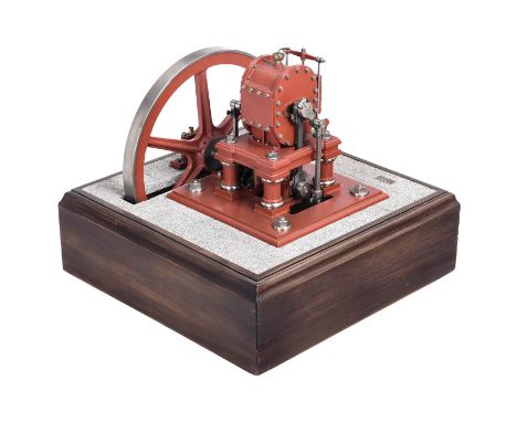 Modell einer Simpson&amp;Shipton-Dampfmaschine mit drehendem Zylinder  Hergestellt von Wolfgang Neubauer, Paderborn. Polierte