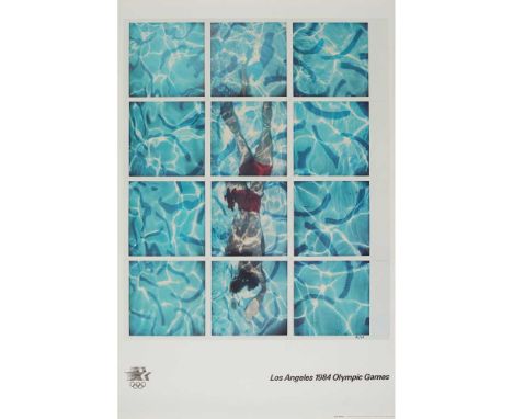 § DAVID HOCKNEY O.M., C.H., R.A. (BRITISH 1937-) LOS ANGELES 1984 OLYMPIC GAMES POSTER - 1982 Off-set lithograph, signed with