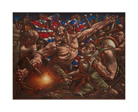 § PETER HOWSON O.B.E. (SCOTTISH 1958-) MELCHI - 2015 Signed and dated lower left, pastel on coloured paperDimensions:48cm x 6