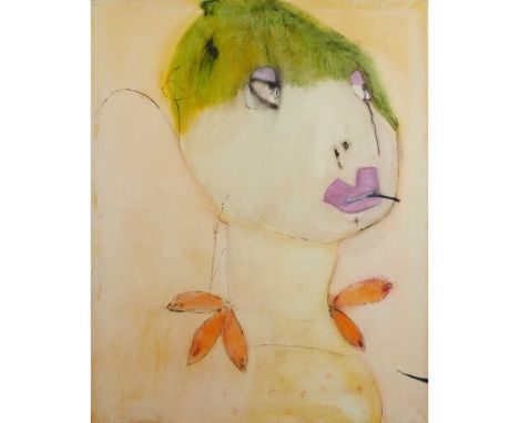 § PATRICIA DOUTHWAITE (SCOTTISH 1939-2002) SHALL I GO TO POLAND WITH A GARLAND OF KIPPERS? - 1985 Signed and dated upper righ