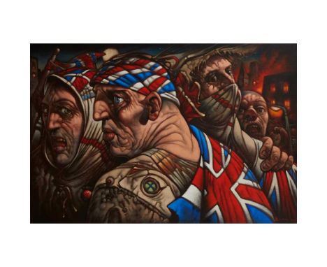 § PETER HOWSON O.B.E. (SCOTTISH 1958-) TYPHON - 2019 Signed and dated lower right, oil on canvasDimensions:61cm x 91cm (24in 