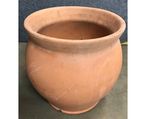 A terracotta garden planter 