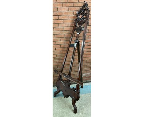A French Rococo style carved hardwood artists easel