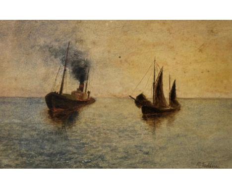 R. Todd, 1909, seascape, watercolour, framed