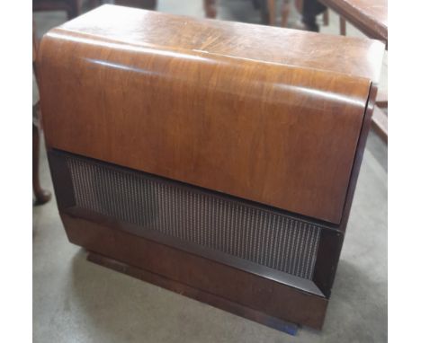 A Kolster-Brandes walnut Tri-Fi spherical sound system record player with assorted records 