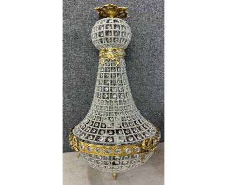 A French Empire style bag shaped chandelier 