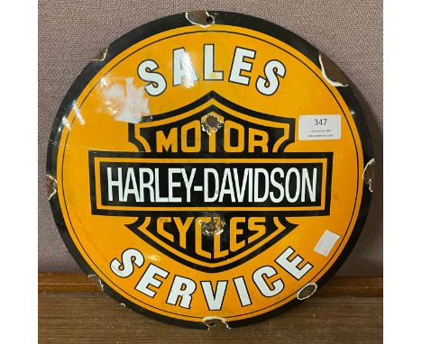 A Harley-Davidson enamelled metal advertising sign 