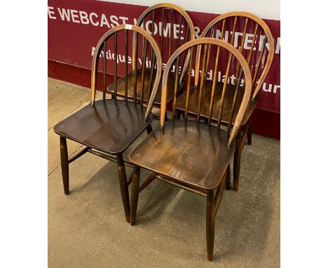 A set of four Ercol Golden Dawn elm and beech chairs 