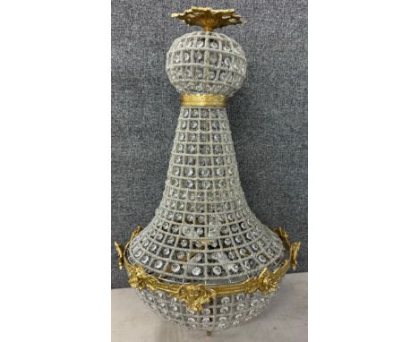 A French Empire style bag shaped chandelier 