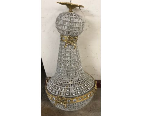 A French Empire style bag shaped chandelier 