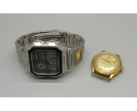 Two wristwatches, Casio World Time and Tenor waterproof automatic 