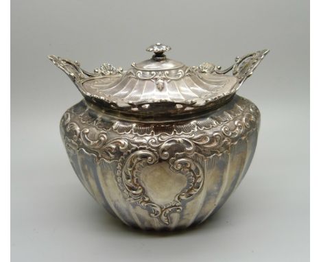 A James Dixon &amp; Sons silver tea caddy, 218g 