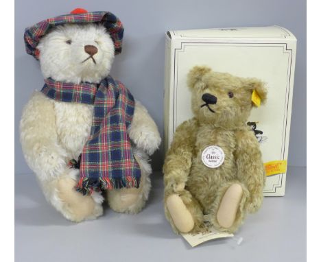 A Steiff Winter bear, Hamish and Steiff classic 1920 Teddy bear, boxed 