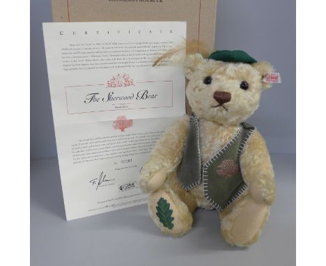 A Steiff limited edition mohair Teddy bear, The Sherwood Bear, boxed, complete 