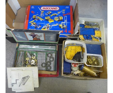 A large collection of vintage and modern Meccano 