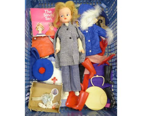 A vintage 1960's Pedigree Sindy doll, a/f with 1960s clothes and accessories 