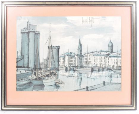 Bernard Buffet (French b.1928-1999) - La Tour St. Nicolas, La Rochelle - A retro mid Century print in colours depicting a har