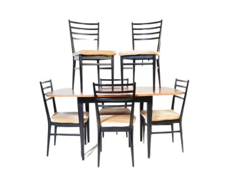Meredew British made furniture - A mid 20th Century vintage&nbsp;manner of Gio Ponti retro dining room suite comprising of a 