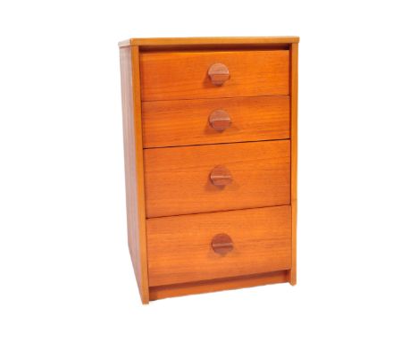 Stag Furniture - Cantata - A retro vintage 20th century circa 1960s British Design Stag Cantata teak chest of drawers having 