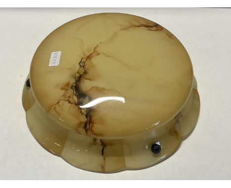 An Art Deco period glass ceiling light 40cm in diameter.  no shipping