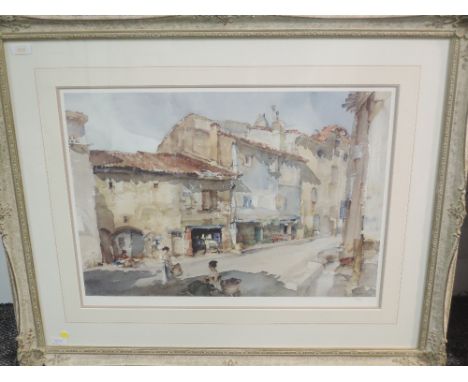 A Ltd Ed print, after William Russell Flint, townscape, signed, and num 165/500, 40 x 60cm, plus frame and glazed