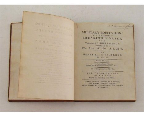 Book: Henry, Earl of Pembroke, ‘Military Equitation: or a method of breaking horses, and teaching soldiers to ride. Designed 