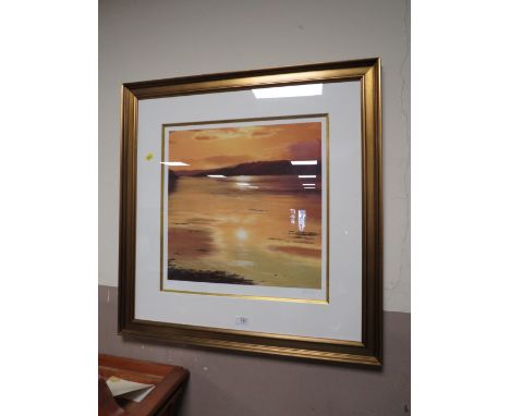 A MODERN LTD EDITION W.CORBETT COASTAL PRINT 50 X 50 CM No 32/125