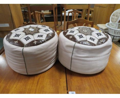 A PAIR OF VINTAGE EASTERN STOOLS