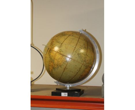 A VINTAGE DESKTOP GLOBE, DAMAGE EVIDENT