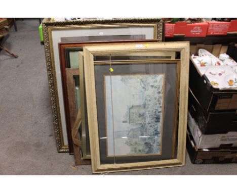 A LARGE QUANTITY OF ASSORTED PICTURES AND PRINTS TO INCLUDE A CRICKET INTEREST PRINT, MAUDE EARL PRINTS AND PICTURE FRAMES (1