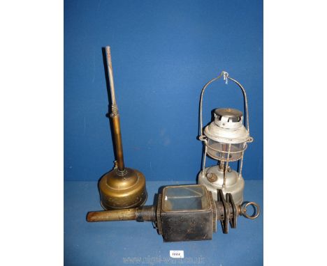 A Storm Lantern (needs new mantle), one other and old Carriage Lamp.