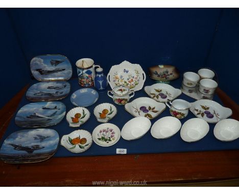 A quantity of miscellaneous china including; four Coalport avocado dishes, Royal Doulton V.E. Day tankard, two Wedgwood Jaspe